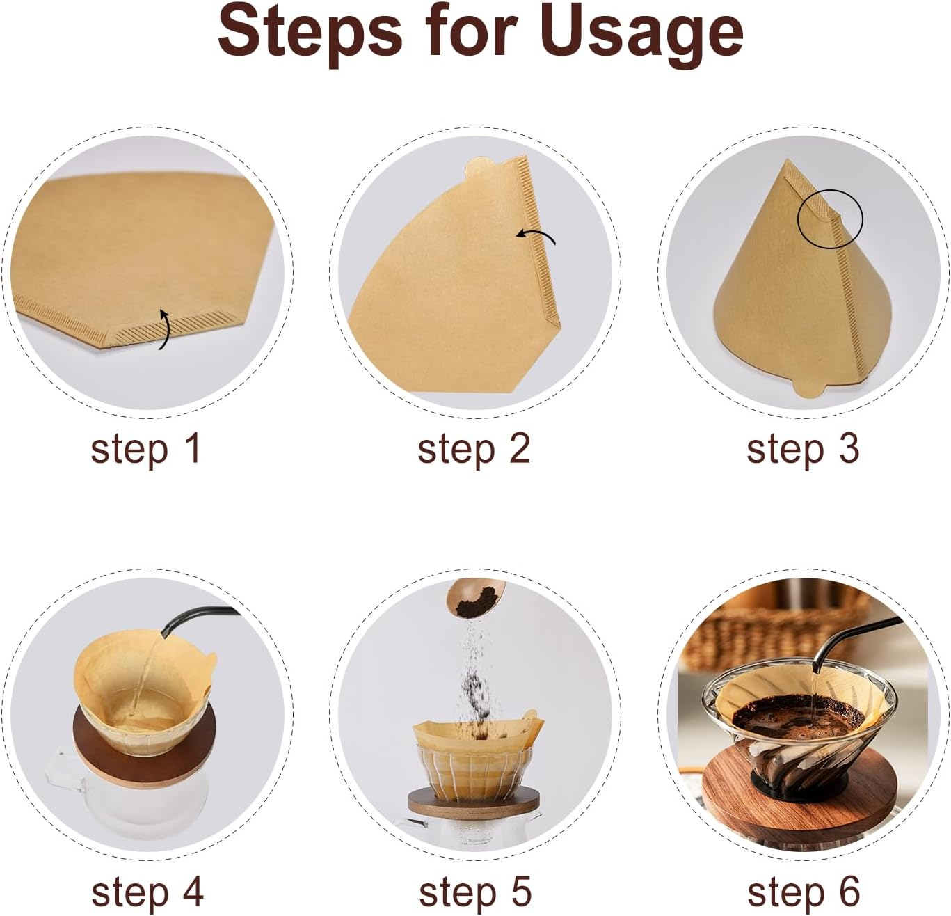 Muztinte #4 Cone Coffee Filters, 100 Count (Pack of 1)，4 Coffee Filters Paper Fits for Pour over and Drip Coffee Maker, 8-12 Cup，Natural Unbleached，Chlorine Free image number 4