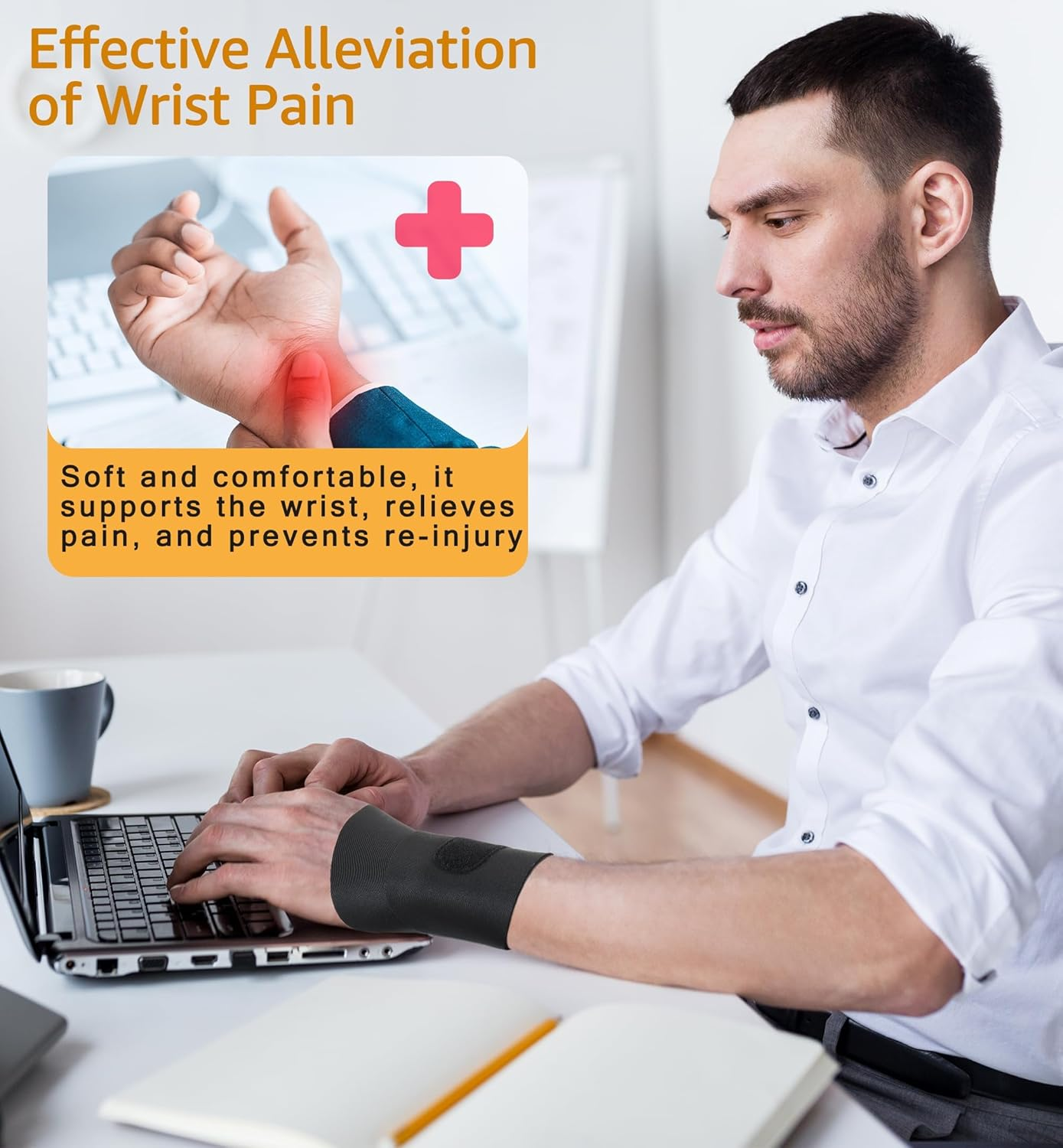 2 Pack Ulnar Wrist Support Brace: Elastic Straps for TFCC Tear, Carpal Tunnel, Arthritis &ndash; Father&rsquo;S Day Pick with Thin Design for Fitness & Daily Use image number 2