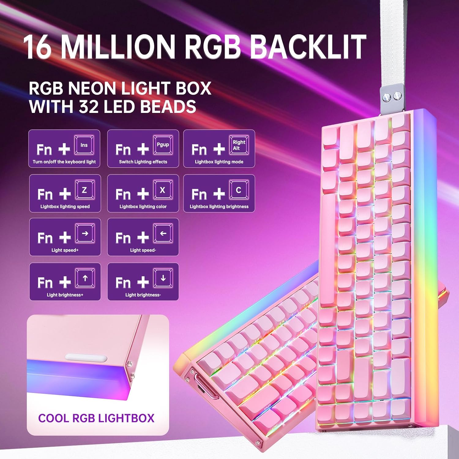 X AULA HERO 68HE Gaming Keyboard,Wired Mechanical Keyboards RGB Backlit Portable 68 Keys Hall Effect Magnetic Ultra-Compact 8K Hz Polling Rate MDA Keycaps Mini Keyboard for PC Laptop Mac Windows Gamer - Black Contour Lines image number 6