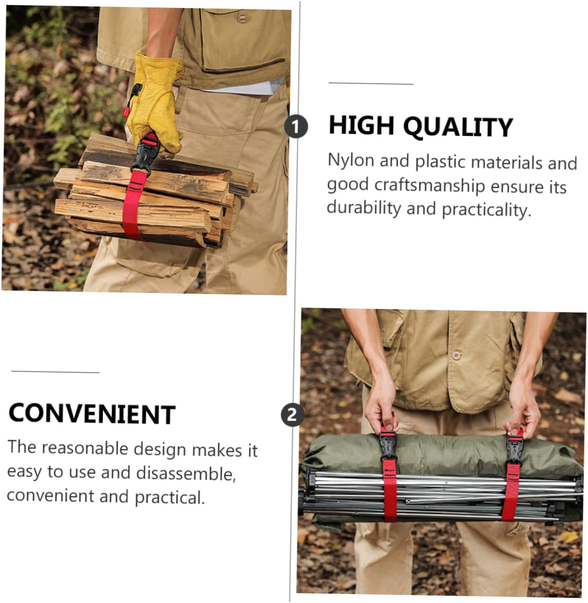 Angoily 3Pcs Luggage Straps Suitcase Belts Multifunctional Strapping Strap Fastening for Luggage Nylon Sturdy Buckle image number 2