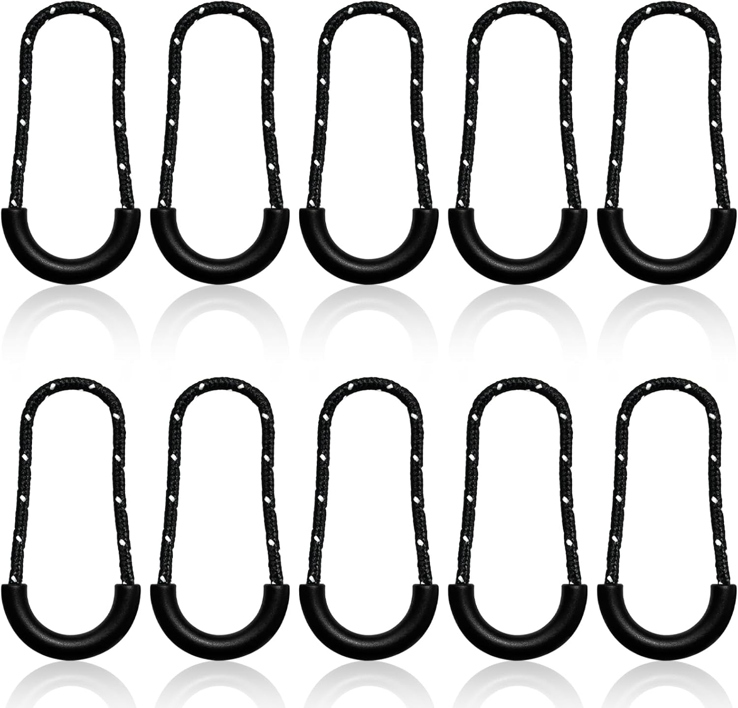 BEZANU Zipper Pull Tabs, 10 PCS Replacement Zipper Tags for Clothes, Backpacks, Tents, Luggage (Black and White Dots) image number 4