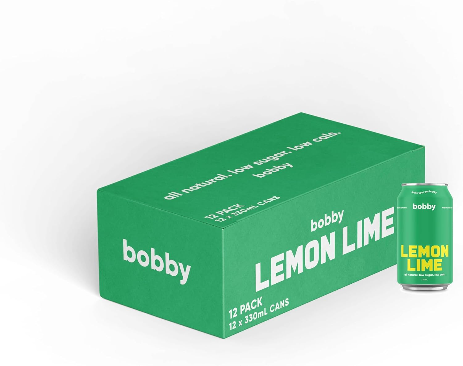 Bobby Lemon Lime Flavoured Prebiotic Soft Drink 12 Pack of 330 Ml image number 2