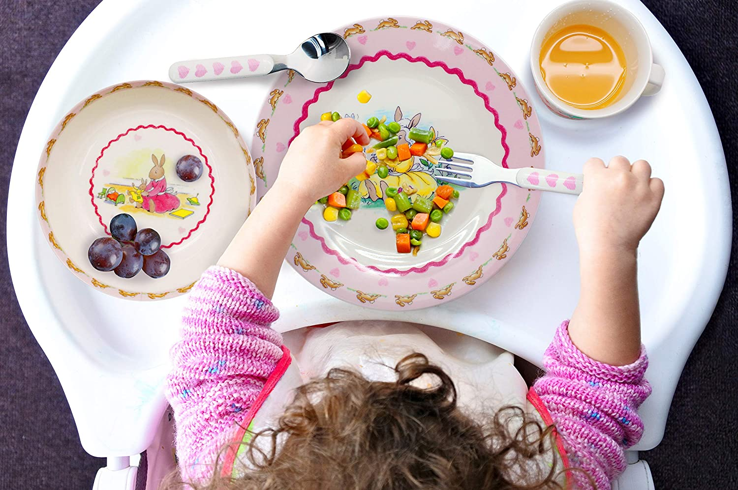 Bunnykins TTAT/B08C Spoon and Fork, Sweethearts Design image number 1