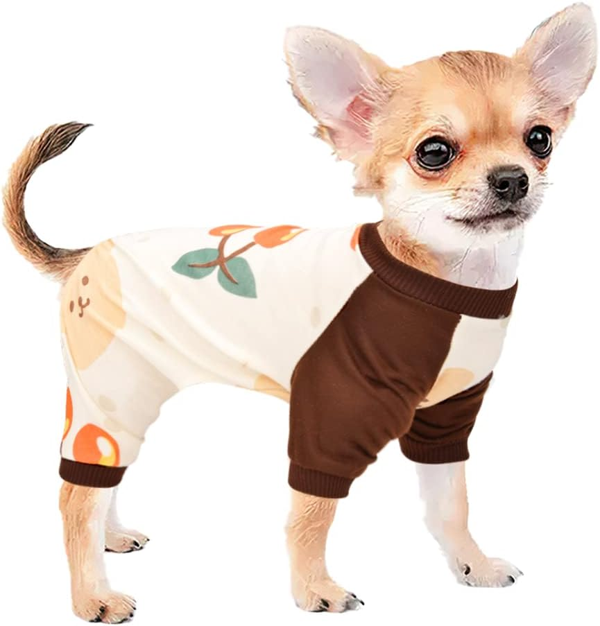 Sebaoyu Dog Onesie for Small Dogs, Chihuahua & Yorkie, Extra Small, Yellow, Duck Pattern