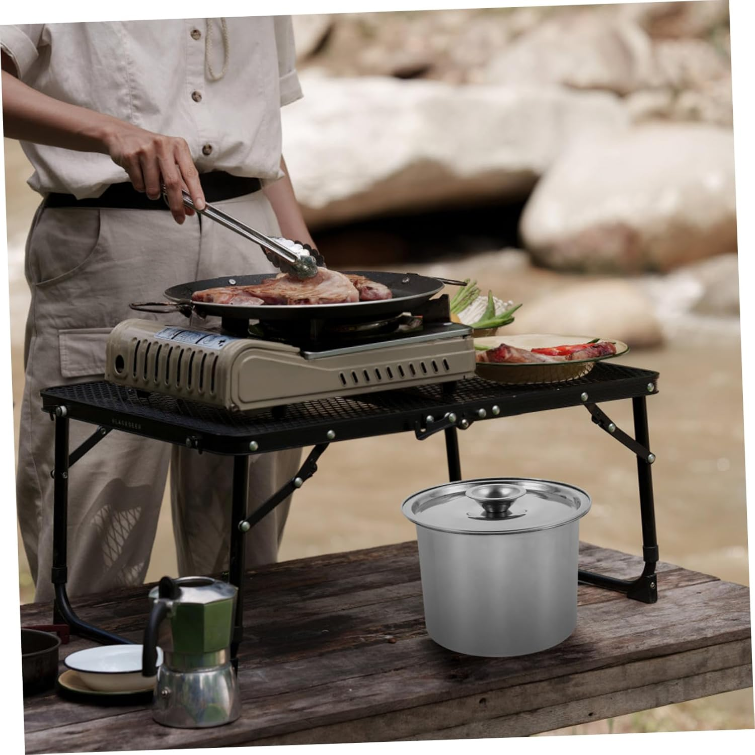 Garneck Stainless Steel Seasoning Storage Pot with Lid Food-Grade Condiment Container for Salt Sugar Spice Easy-Open Jar for Kitchen Restaurant Dining Use