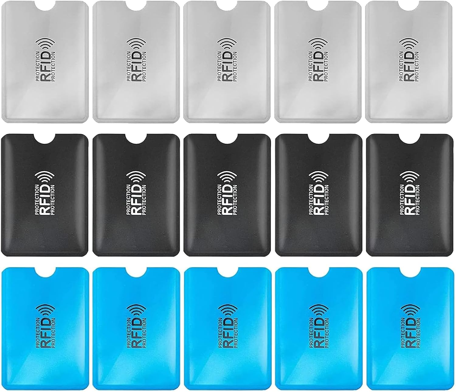15 Pcs RFID Blocking Sleeves Envelopes Card Holder,Rfid Blocking Credit Card Sleeves RFID Security Holders Suit Set RFID Identity Card Protector for Women Men image number 4
