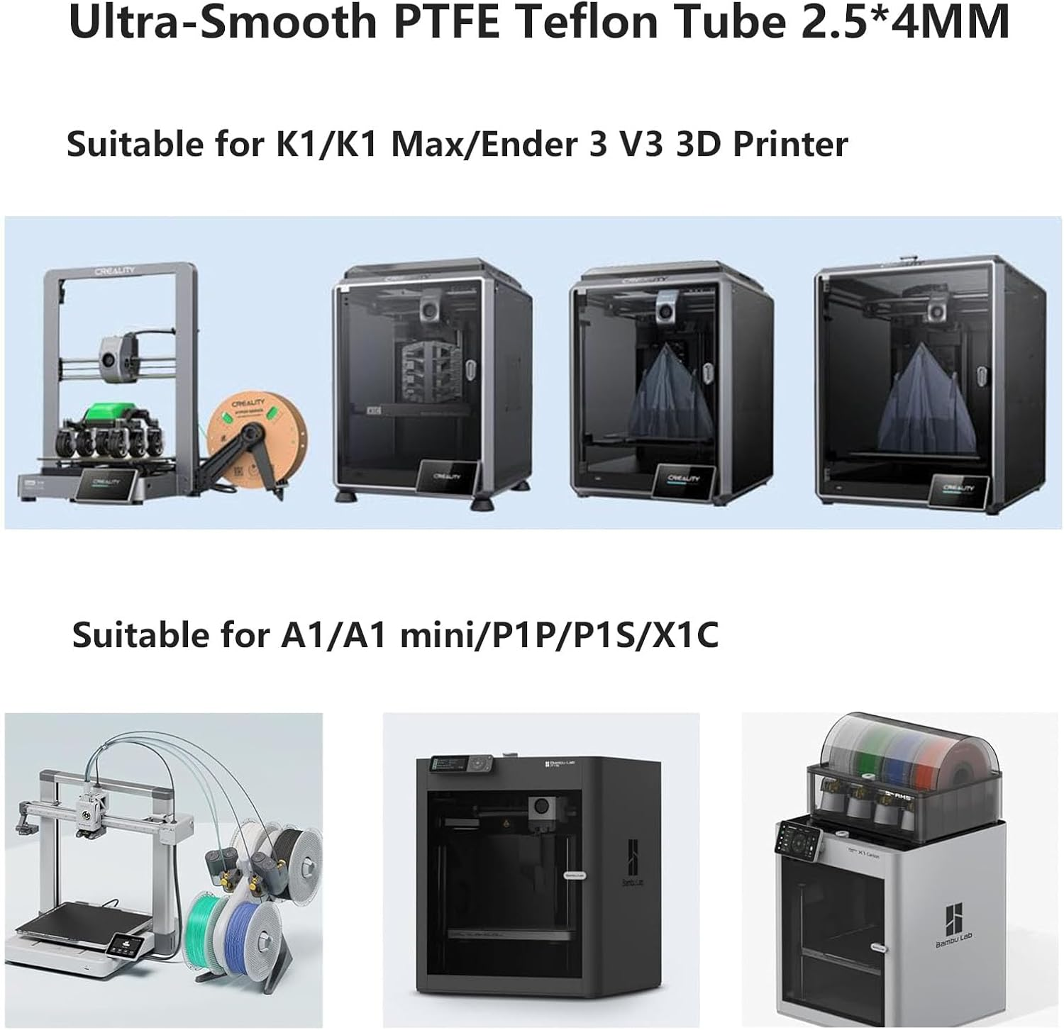 LEOWAY 5M 3D Printer Ultra-Smooth PTFE Teflon Tube 2.5Mm Id/4.0Mm OD, PTFE Bowden Tubing for 1.75Mm Filament,Compatible with K1C, K1 Max, K1, Ender 3 V3 3D Printer image number 3