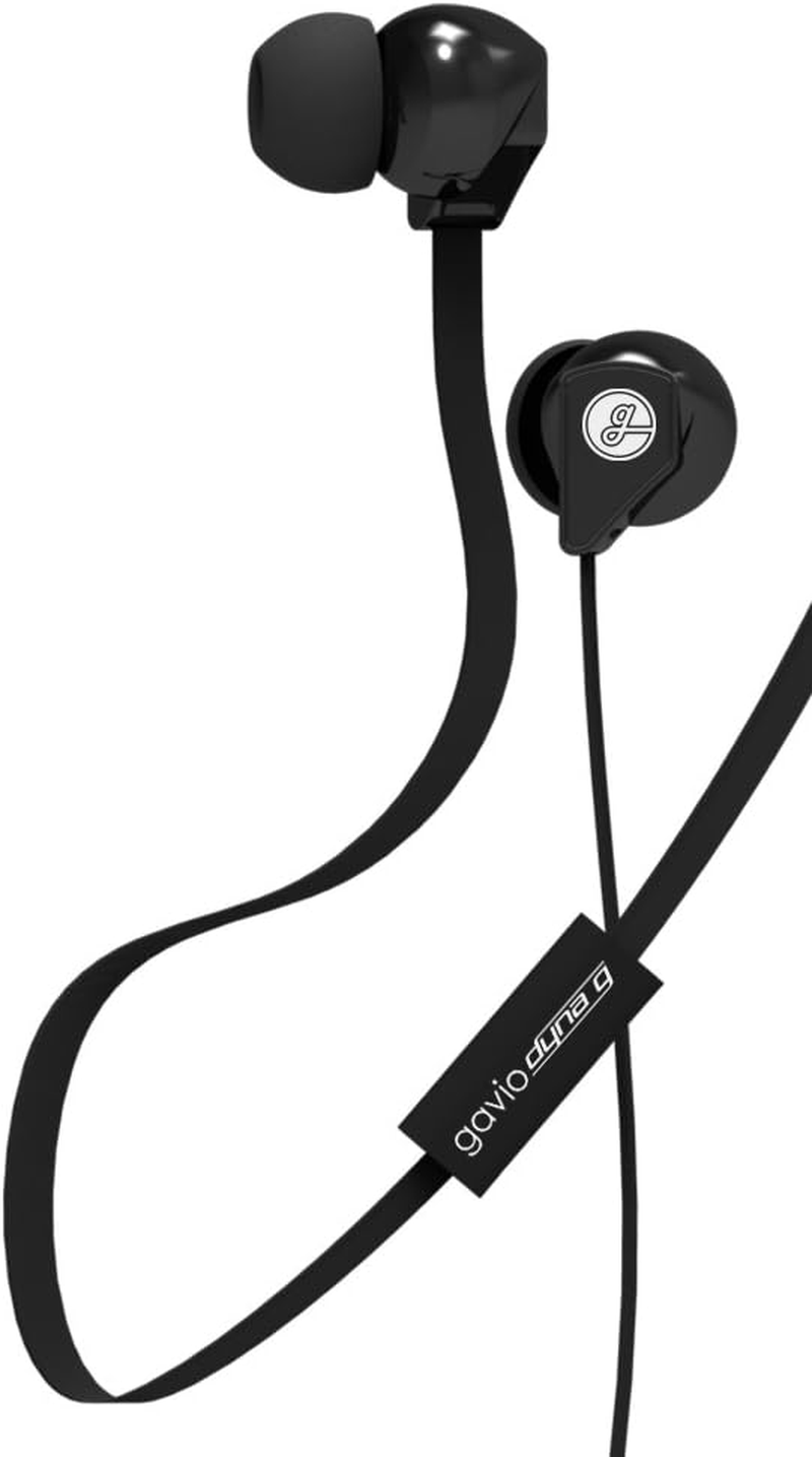 Gavio G25EE03601 [Iphone/Blackberry/Samsung Compatible Inner Earphones with Microphone] Flat Cable Black image number 1