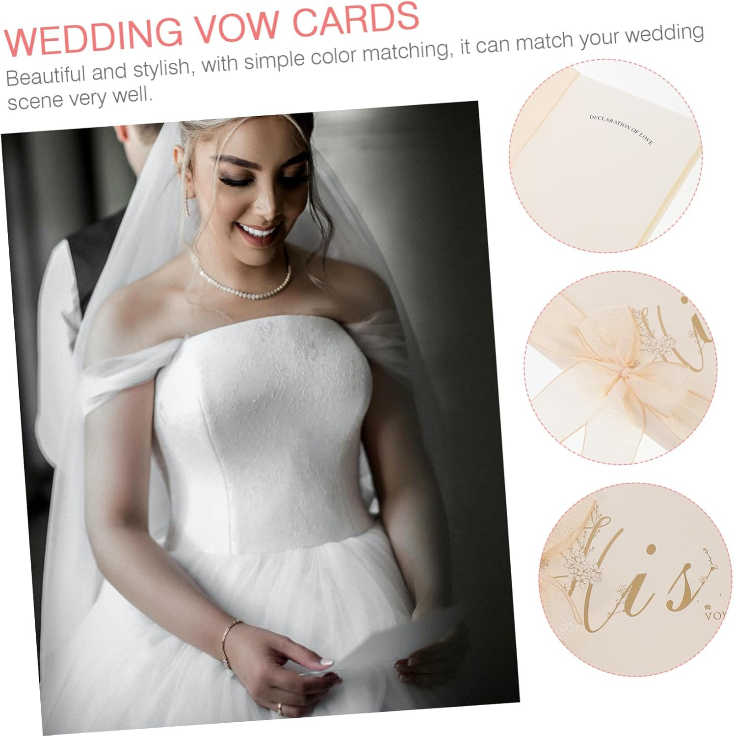 Ifundom 2Pcs Elegant Wedding Vow Cards Ribbon Decorative Speech Vow Books for Weddings Anniversaries Special Occasions Beautifully Crafted Keepsake Brochures - Assorted Color image number 6