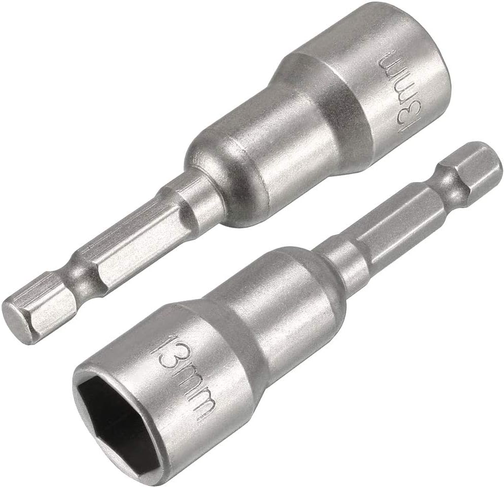 Saipe 5Pcs Power Screwdriver Nut Driver Bit Set Sizes 13Mm 1/4&rdquo; Hex Shank Impact Nuts Driver Drill Bits Metric Wrench Socket Bit image number 6