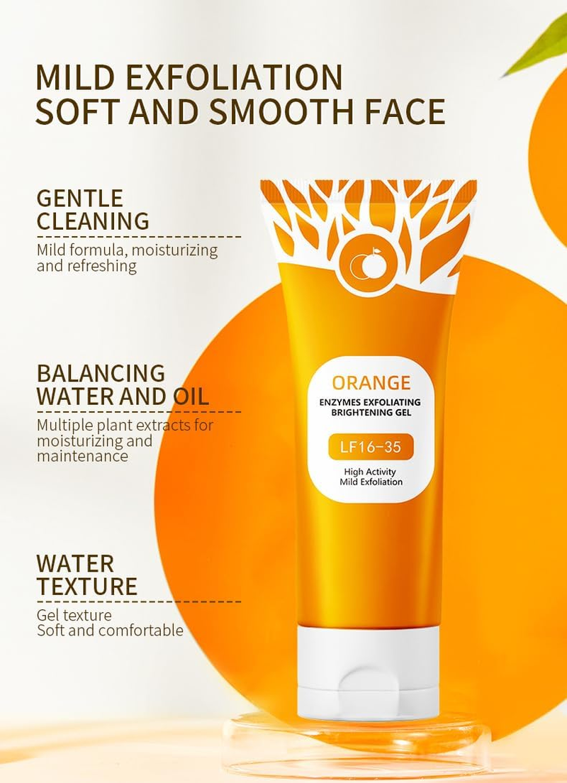 Orange Exfoliating Gel, 2025 Upgrade Orange Facial Exfoliate Gel, Deep Pore Orange Peeling Scrub, Remove Blackheads Moisturize Cleansing for All Skin Types (1Pack) image number 2