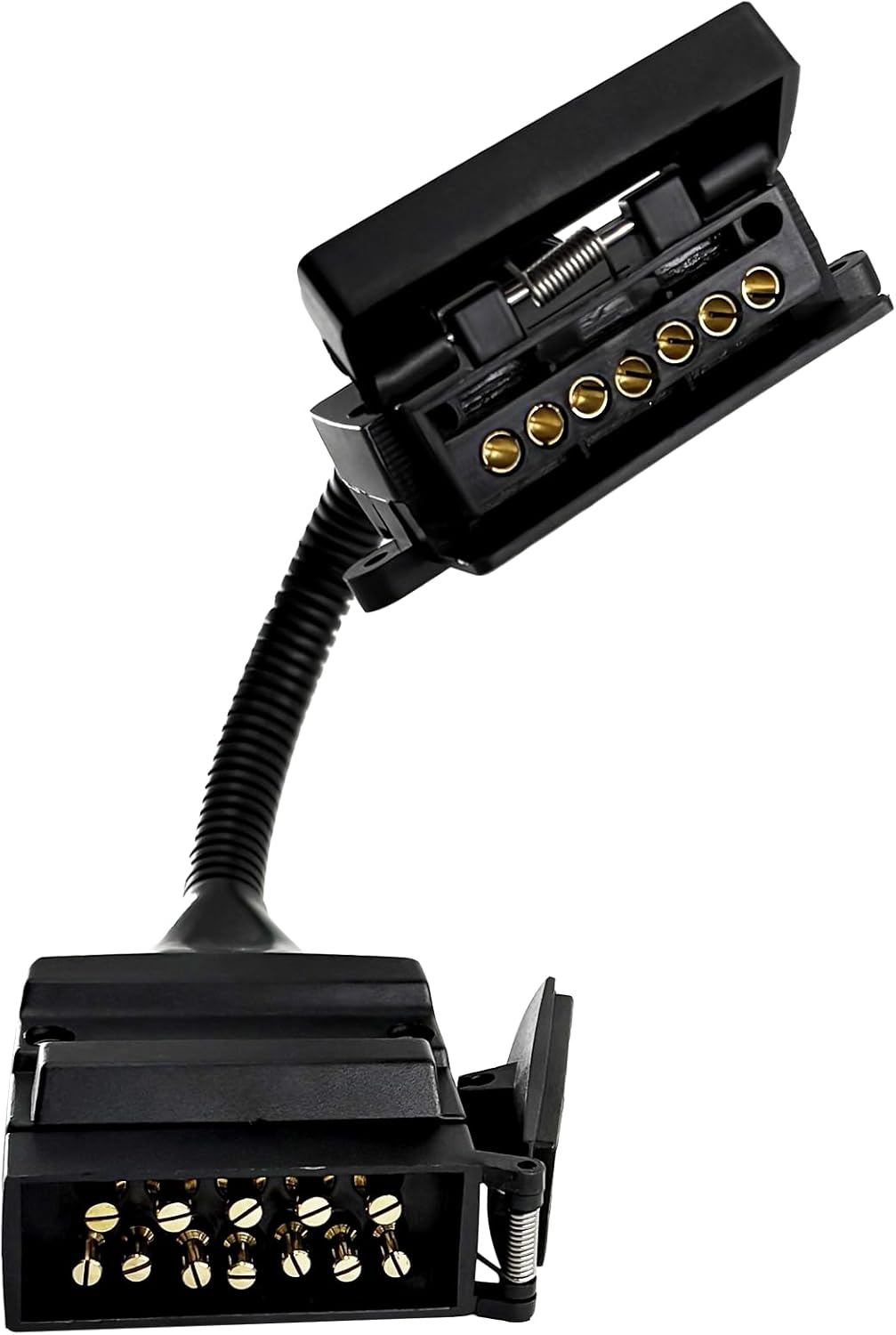 Trailer Adapter 12 Pin Male Plug to 7 Pin Flat Socket, 12V Au-Standard 4WD Trailer Light Adapter, 35Cm Extra-Length Waterproof Connector for RV Truck Caravan Utility Tow Vehicles