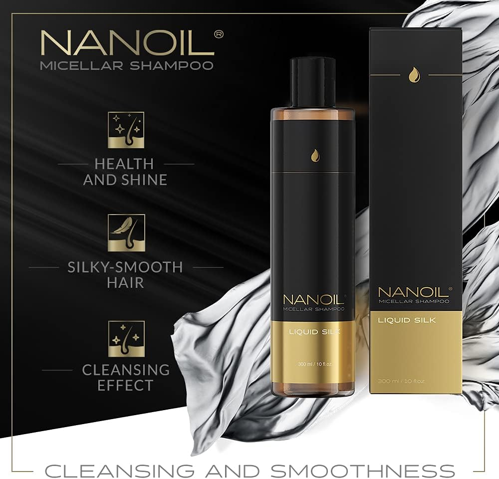 NANOIL Micellar Shampoo with Liquid Silk, Smoothing, Smoothing, More Elasticity, Clean Hair and Scalp, 300 Ml image number 5