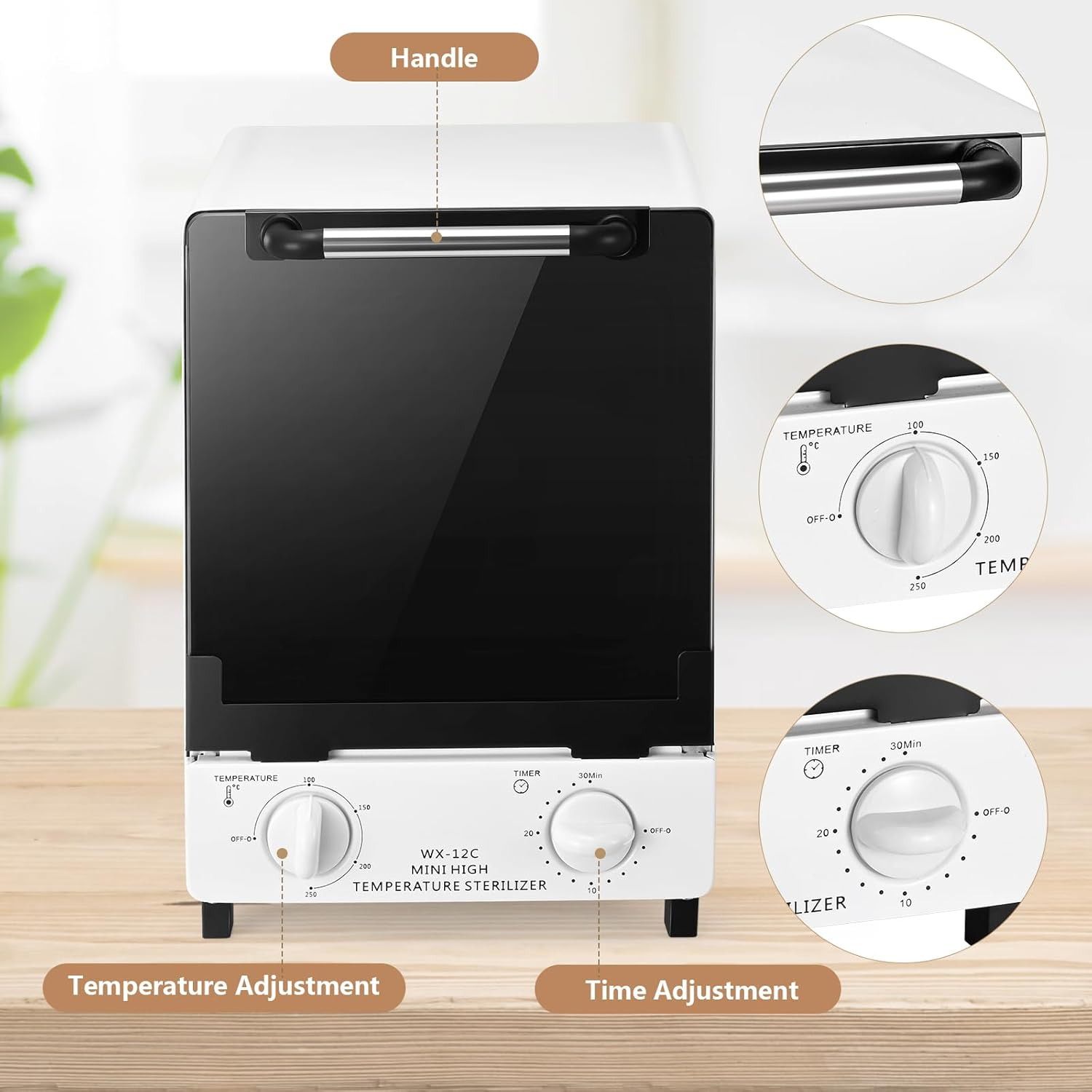 Soiiw 220V Dry Heat Sterilizer 12L Mini High Temperature Metal Tool Cabinet Nail Art Salon Portable Tool Manicure Nail Tool Two Layers