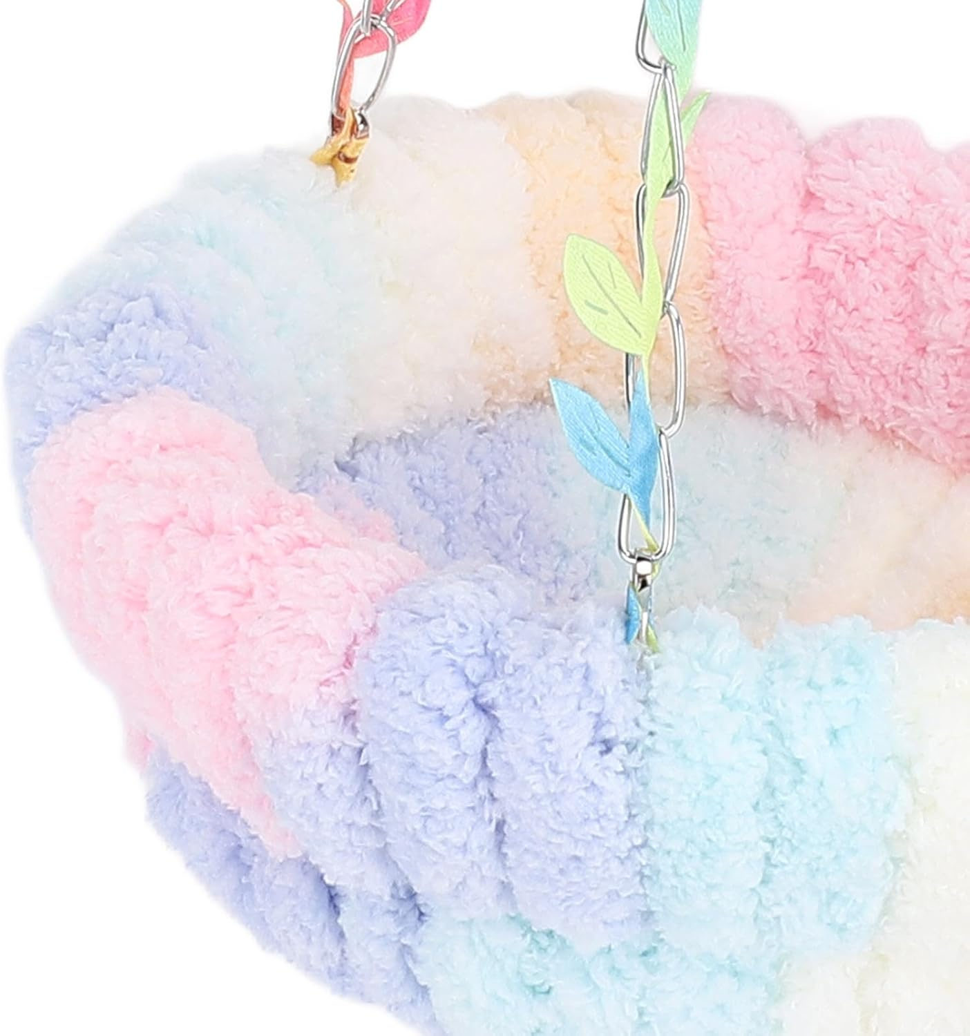 Hanging Bird Bed, Plush Bird Hammock with Vibrant Colors for Cage, Swing Bed for Parakeets Cockatiels Conures Lovebirds image number 1