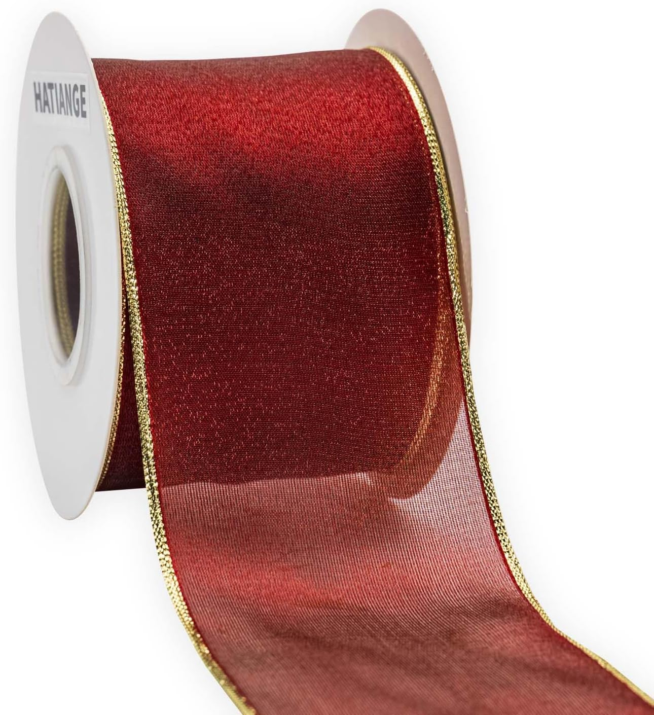 HATIANGE Fall Burlap Wired Ribbon Orange Plaid Autumn Harvest Ribbon Wired Edge Wrapping Ribbon for Wreath Floral Bows Craft Decor, 2-1/2 Inch X 11Yards