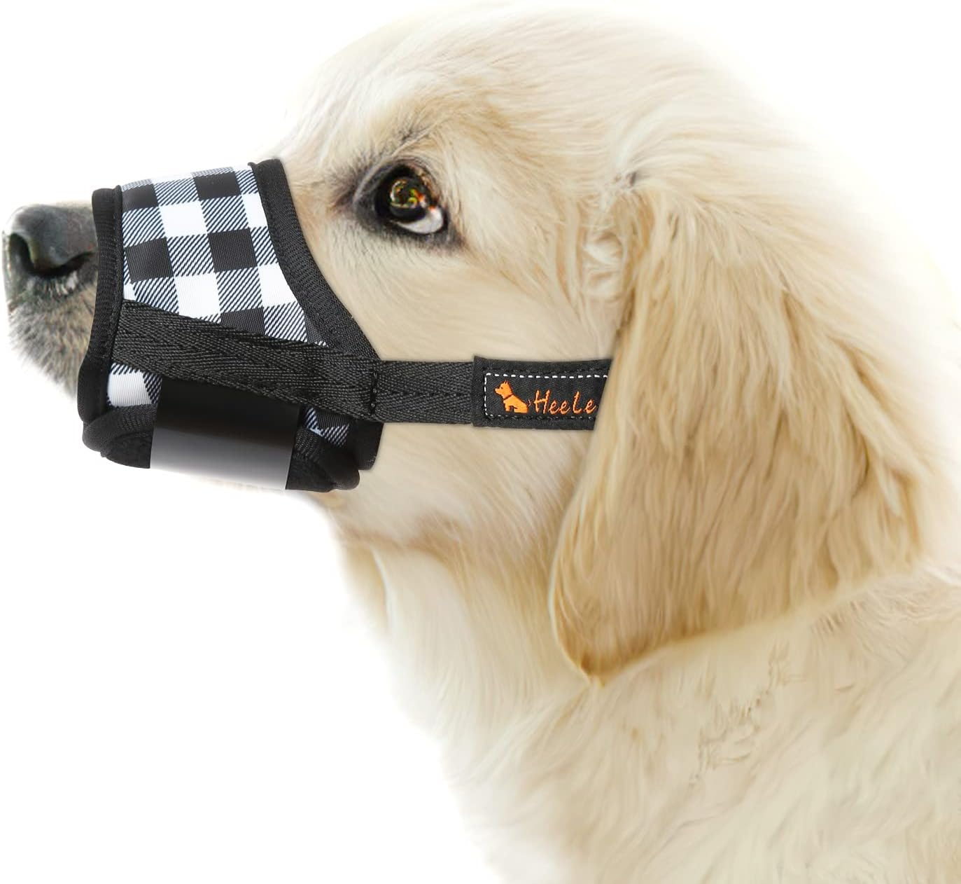 HEELE Dog Muzzle Dog Muzzles Breathable Mesh and Durable Nylon Dog Muzzle with Adjustable Loop and Soft Padding Dog Training Muzzle Prevent for Barking Biting and Chewing, Brown, L