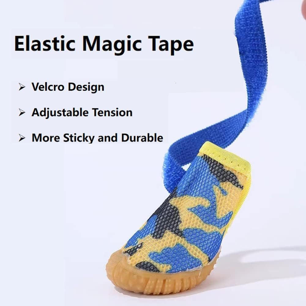 Dog Shoes for Small Dogs, Anti-Drop Dog Boots for Hot Pavement, Winter, Breathable Paw Protectors for Walking, Running, Hiking, Ox Tendon Sole Puppy Sneakers (Camouflage Blue, 02#) image number 2