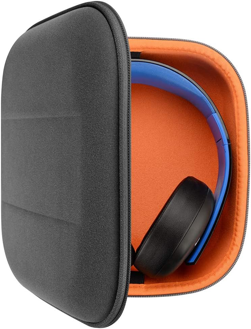 Geekria Shield Gaming Headset Case for Large Over-Ear Headphones, Replacement Hard Shell Travel Carrying Bag with Cable Storage, Compatible with Sony WH-G700, MDR-G300 Headsets (Dark Grey)