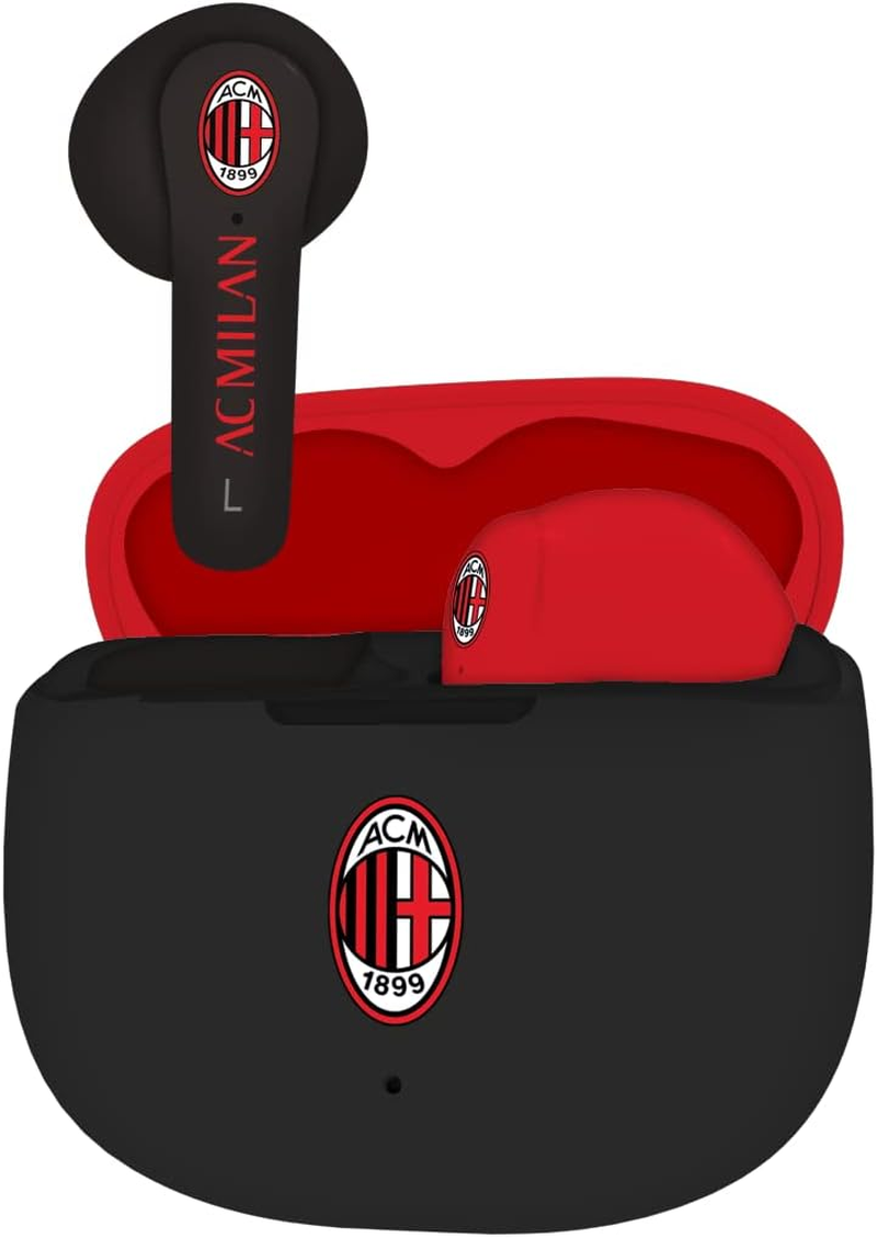 AC Milan Techmade Wireless In-Ear Headphones with Charging Box Red/Black image number 6