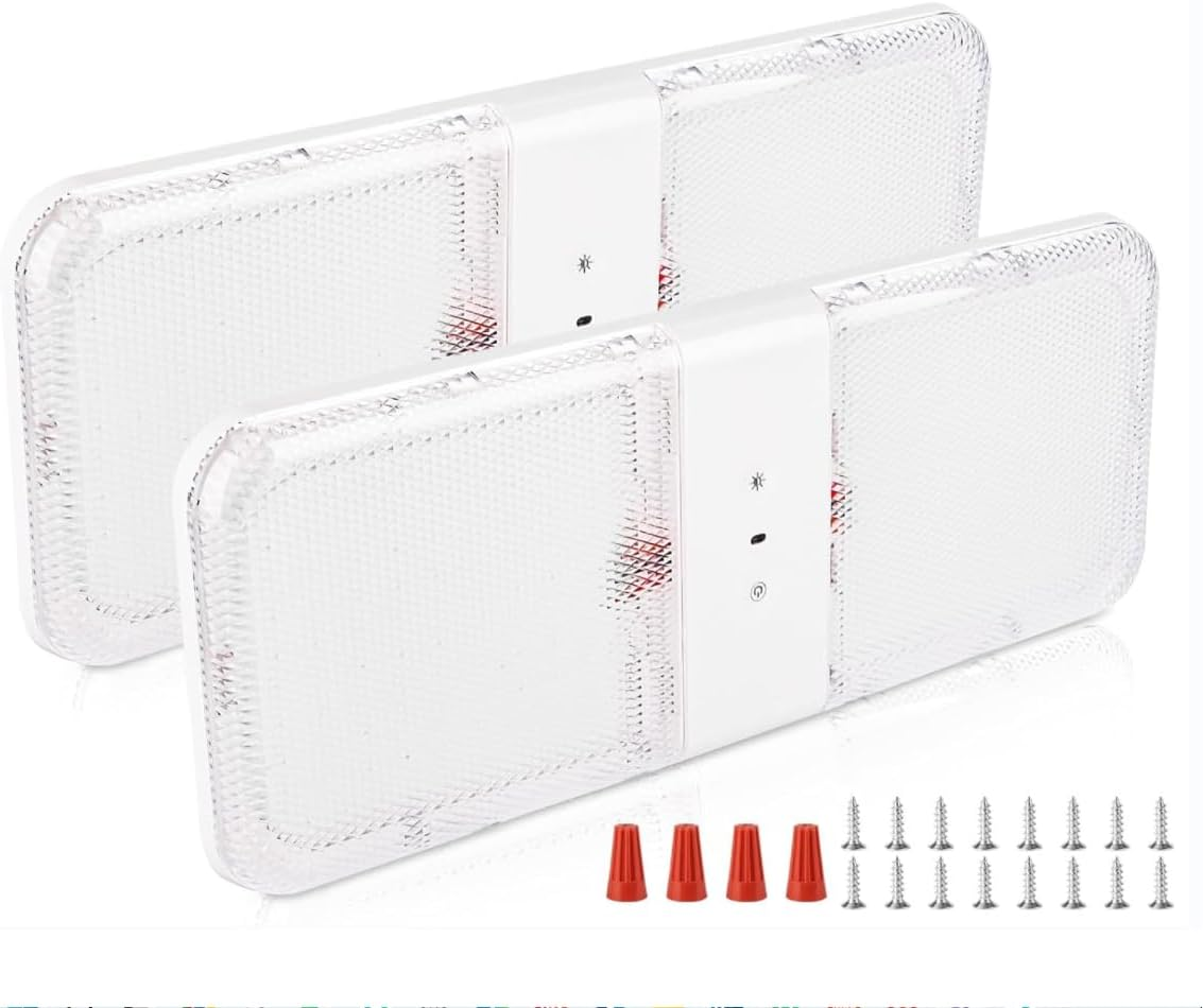 RV Lights Interior,1000 Lumens 3 Color Temp with Touch Dimming 12V LED Ceiling Downlights RV Interior Light Camper Light,For Caravan Camper Travel Trailer Sailboat Yacht Boat (2Pack)