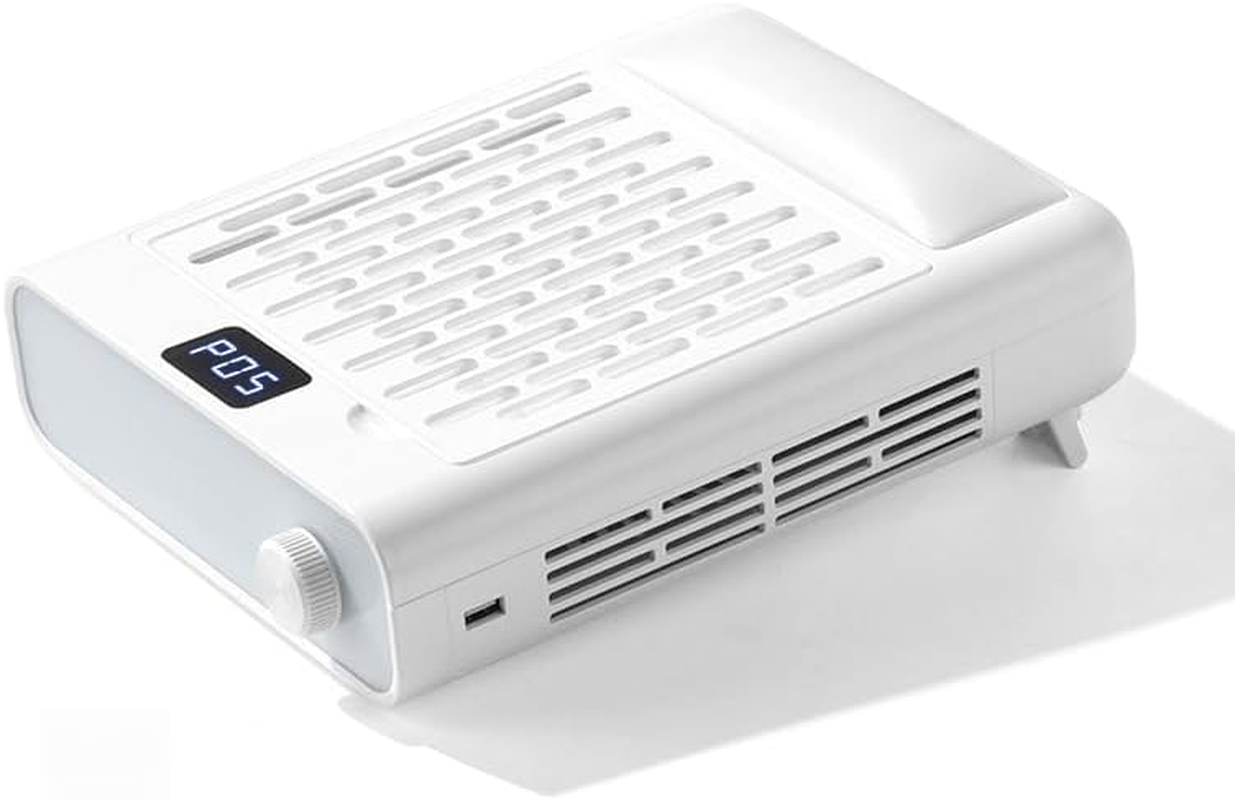 MUSILAN Nail Dust Collector with Nail Arm Rest, Professional 5-Speed Low Noise Vacuum Fan for Nail Techs, Powerful Suction Flexible Design with Adjustable Stand & USB Output Port for Salon & Home Use image number 2