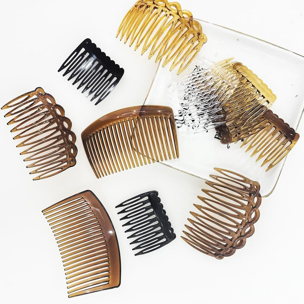 24Pcs French Side Combs, Betterjonny 3 Styles Side Hair Twist Decorative Comb with Teeth Plastic Hair Combs Slides with 9 Teeth 11 Teeth and 23Teeth Vintage Hair Accessory for Women Girls image number 4