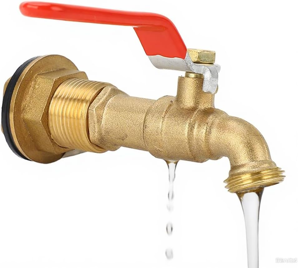 Changor Rain Drum Faucet Valve, Rain Drum Spigot 3/4Inch NPT Female Threads Water Barrel Spigot Kit for Bathtubs image number 3