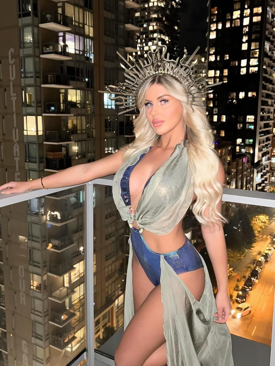 Jevenis Punk Medusa Headpiece Medusa Crown Punk Snake Headband Medusa Costume Accessories Goddess Costume