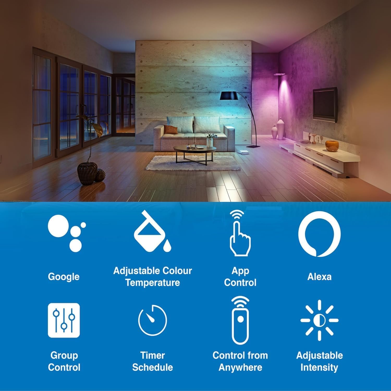 Laser Wifi Smart RGBW Dimmable LED Bulb E27 Google Home Alexa Compatible image number 2