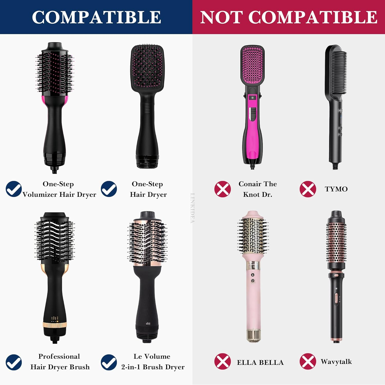 Linkidea Hard Travel Case for Hair Dryer Brush, Hot Tools One-Step Hair Dryer and Volumizer Styler, Hot Air Brush Carrying Case Box (Rose Red) image number 2