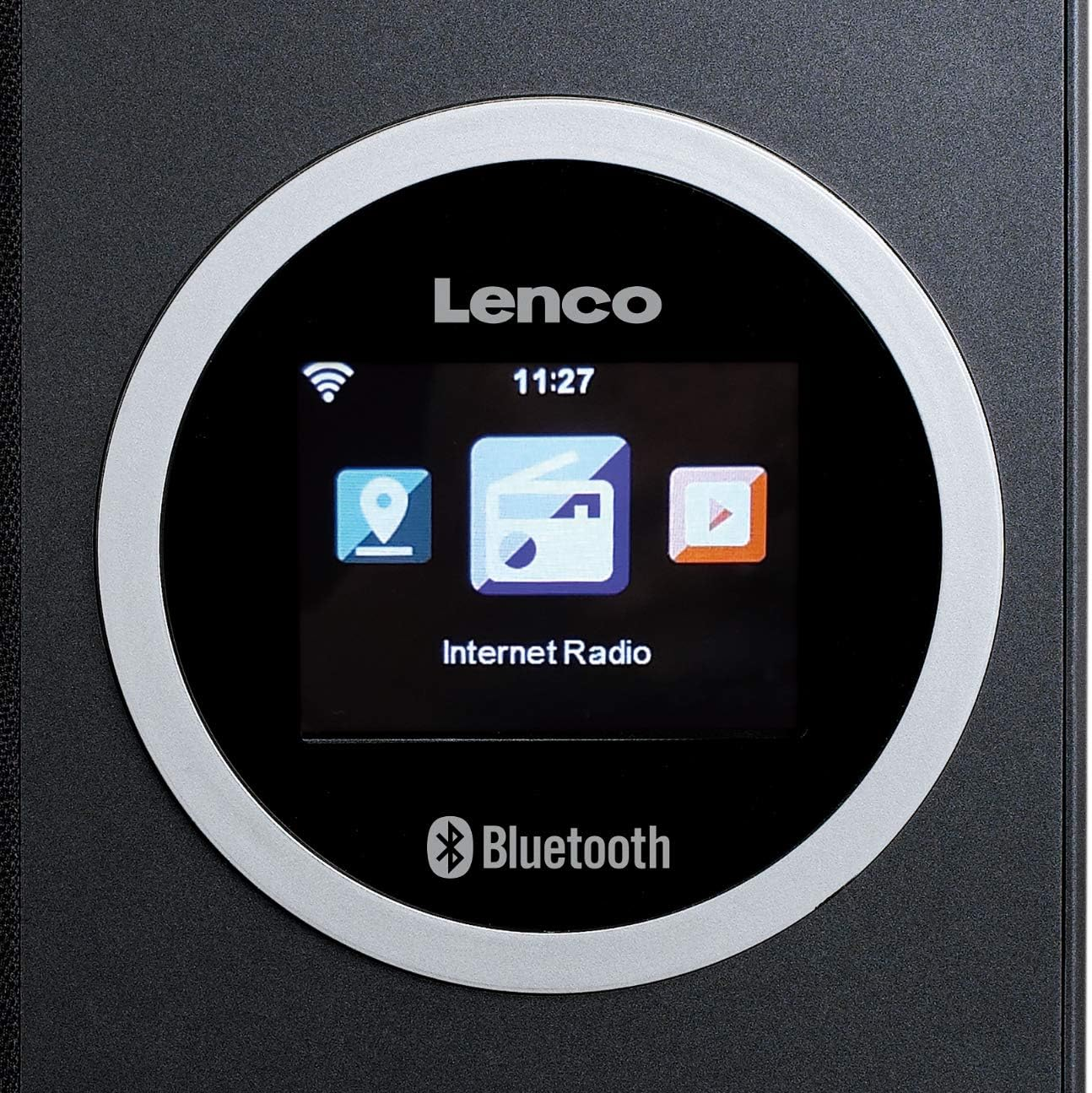 Lenco A003244 DIR 70 - Portable Internet Radio - DAB + Radio Retro Digital Radio - Wifi Bluetooth - 2.4 Inch Colour Screen - 3Wattrms-4Station Memory App Control Viaairmusic Black image number 4