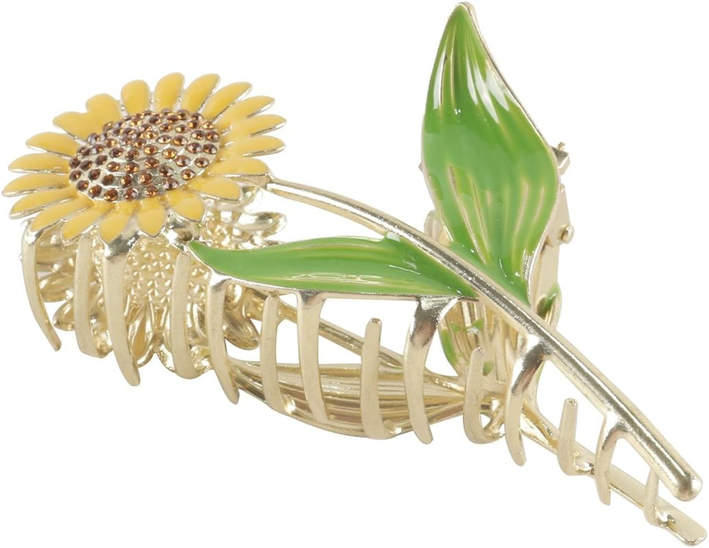 Hoite Sunflower Hair Clips, Elegant Nonslip Hair Clips Fashion Flower Shaped, Long Thick Thin Curly Gift for Women image number 6