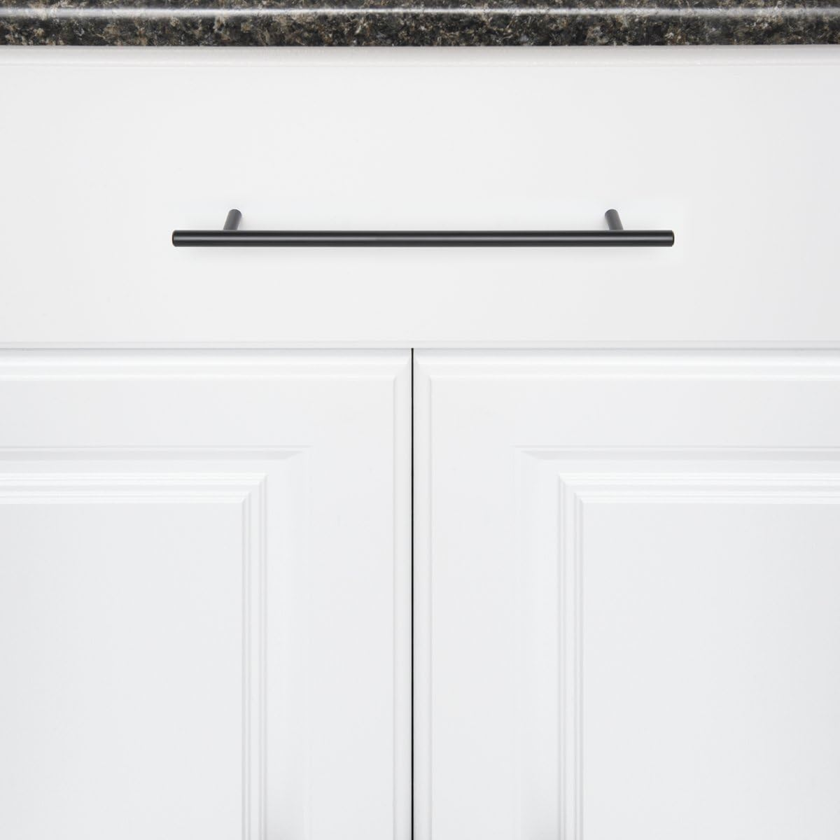 Amazon Basics Euro Bar Cabinet Handle (9.52Mm Diameter), 25.4Cm Length (19.05Cm Hole Center), Flat Black, 10-Pack image number 2