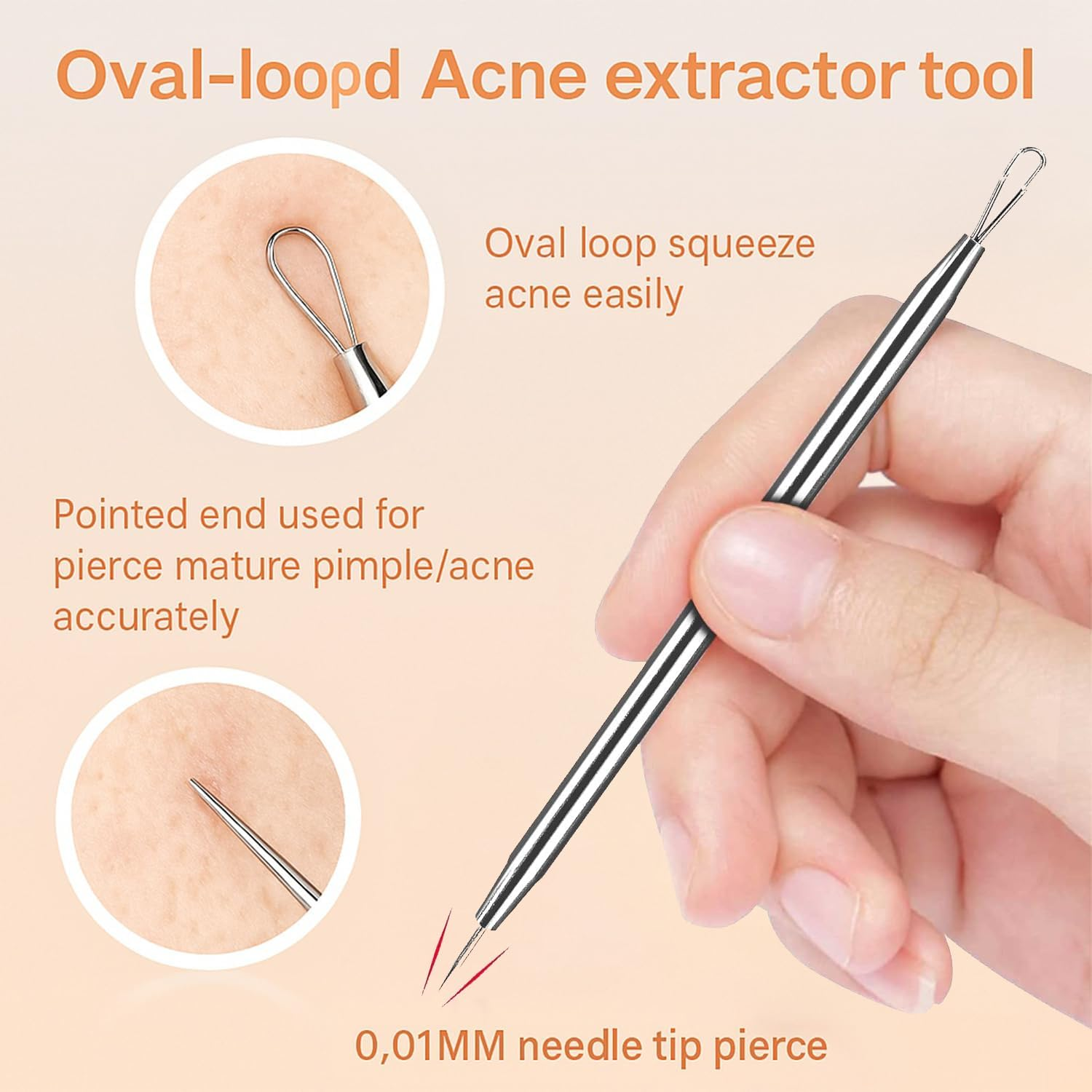 Blackhead Remover Tweezers, Pimple Popper Tool, Ingrown Hair Tweezers, Acne Removal Tool, Comedone Extractor, Precision Blackhead Extractor, Compatible with Acne, Blackheads & Pimples, Ermaoo image number 1