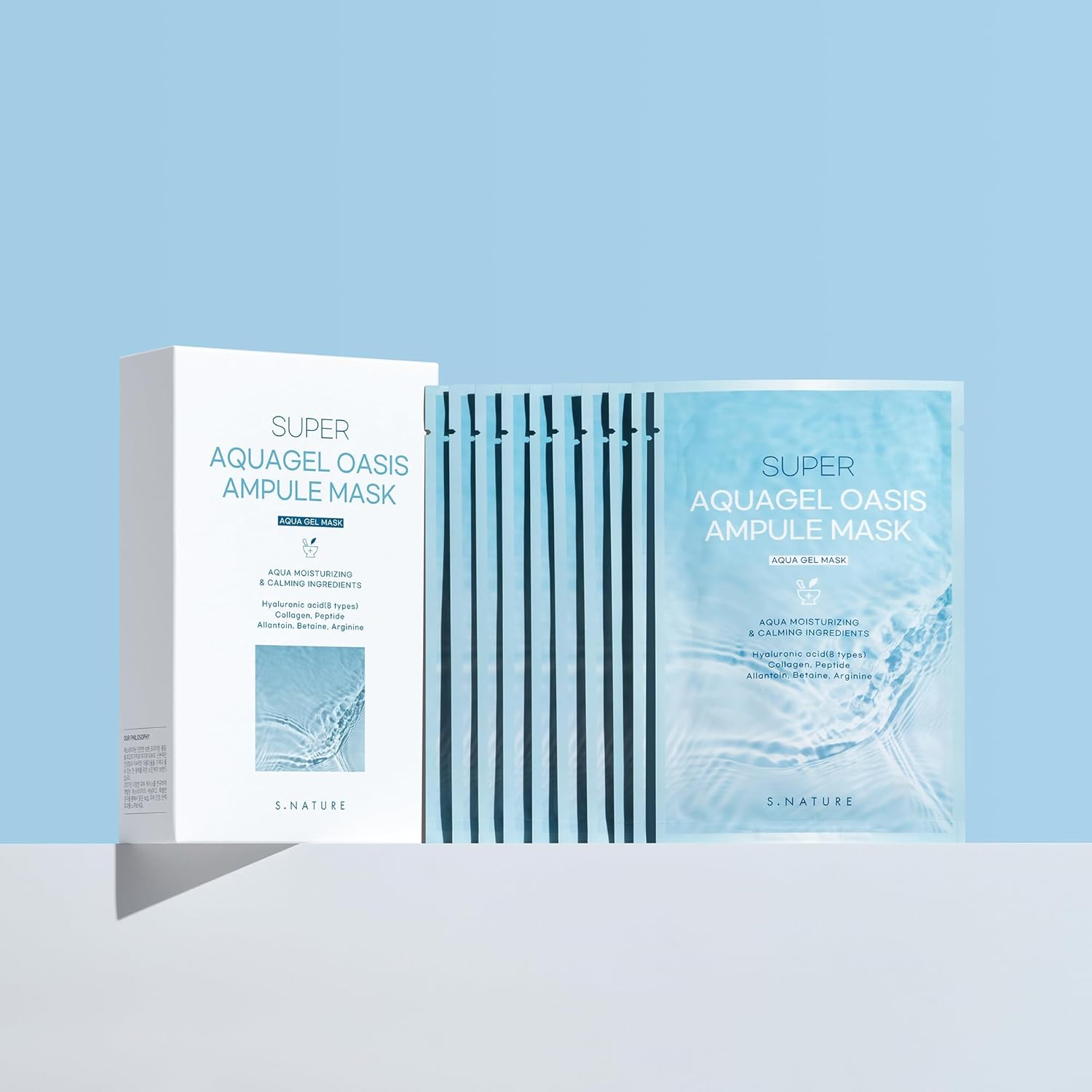 S.NATURE SUPER AQUAGEL OASIS AMPULE MASK | Sheet Mask, Pore Minimizing Soothing, Moisturizing, Nourishing | 10Ea image number 2