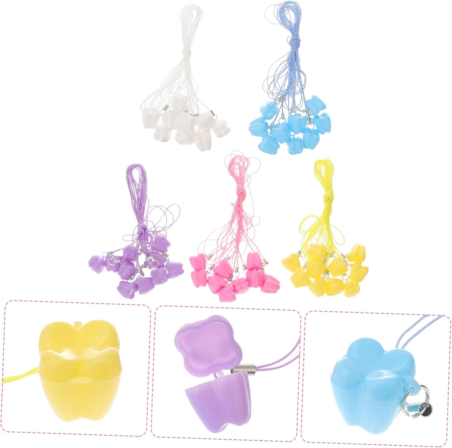 50Pcs Baby Tooth Box Keepsake Organizer for Kids Storage Case Random Colors Teeth Holder Suitable for Childhood Memory Preservation image number 3