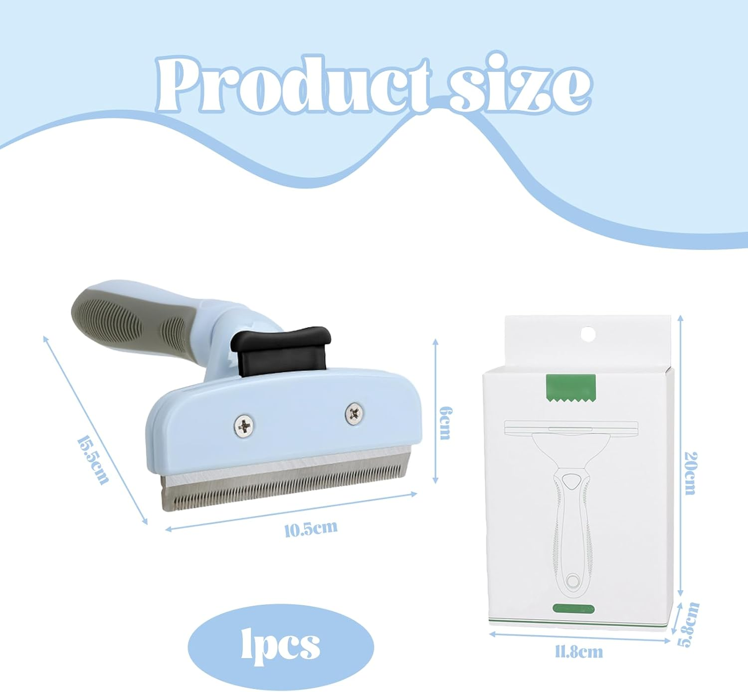 Jisrcha Undercoat Dog Brush, Undercoat Brush for Large Dogs, Fur Brush Dog with Release Button, Suitable for Short and Long Hair Dog Brush for Removing Undercoat image number 2