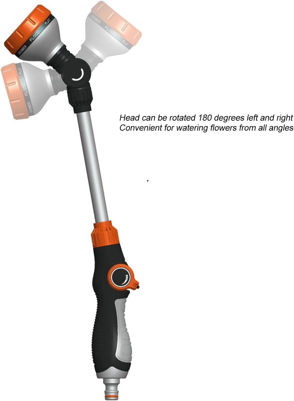 Watering Wand Heavy Duty, Garden Hose Wand with 8 Spray Patterns, 18.5Inch Sprayer Wand, Long Hose Nozzle Sprayer for Hanging Baskets, Shrubs, Garden, Lawn, Car Washing image number 2