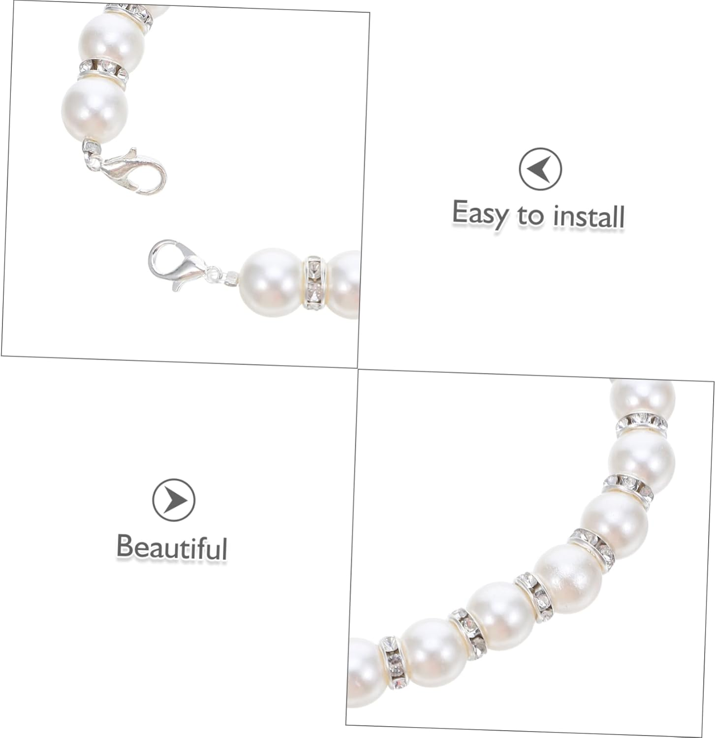 AKOOSY Pearl Chain Luggage Strap Suitcase Strap Bag Accessory Handbag Chain Replacement for DIY Purse image number 3