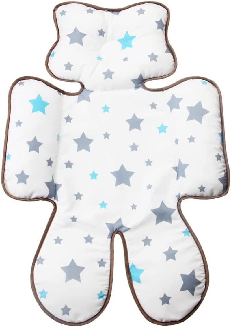 KAKIBLIN Car Seat Head Support Infant, Dinosaur Infant Car Seat Insert, 2-In-1 Reversible Baby Car Seat Head and Body Support, Soft Baby Car Seat Cushion for Newborn