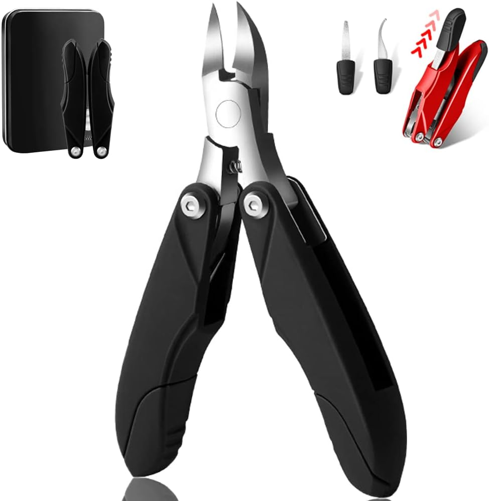 GAROGYI Toenail Clippers for Thick Nails, Folding Design Toenail Clippers, 3 in 1 Toenail Clippers, Easy to Carry and Store, Foldable and Durable Toenail Clippers for Men and Women (Rose&Pink)