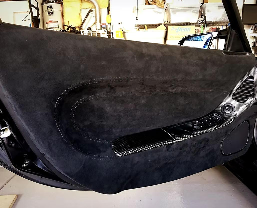 Self Adhesive Alcantara Style Warp (Black Colour) - Black Grey image number 3