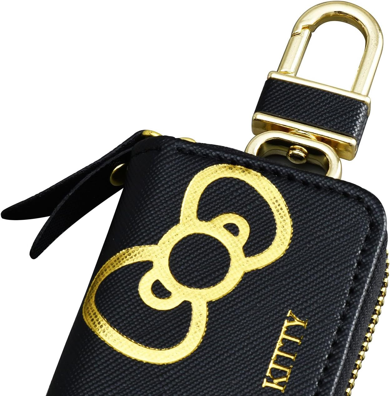 SEIWA KT523 Hello Kitty Key Case, Smart Key Storage, Black & Gold image number 2