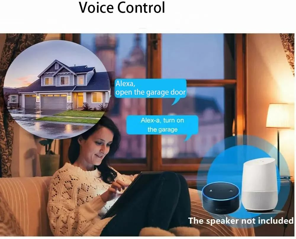 Uantii Smart Garage Door Opener Tuya Wifi Garage Door Controller APP and Voice Control,Works with Smart Life App,No Hub Required image number 5