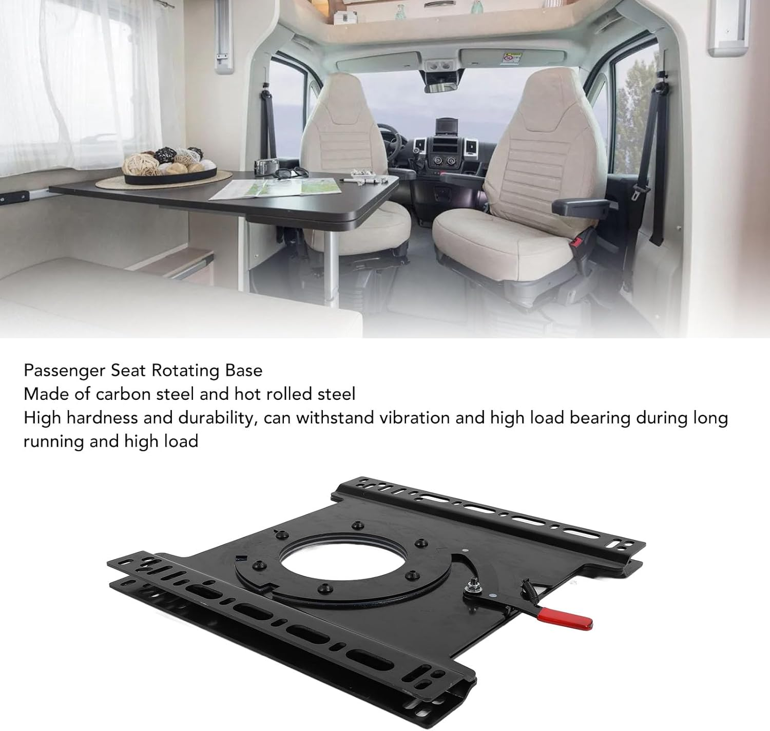 Swivel Seat Base, 360 Degree Rotation Passenger Side Seat Swivel Base, Car Seat Mount Plate for Sprinter, Transit, T5 T6, Heavy Duty Carbon Steel Seat Rotating Base for RV Boat image number 2