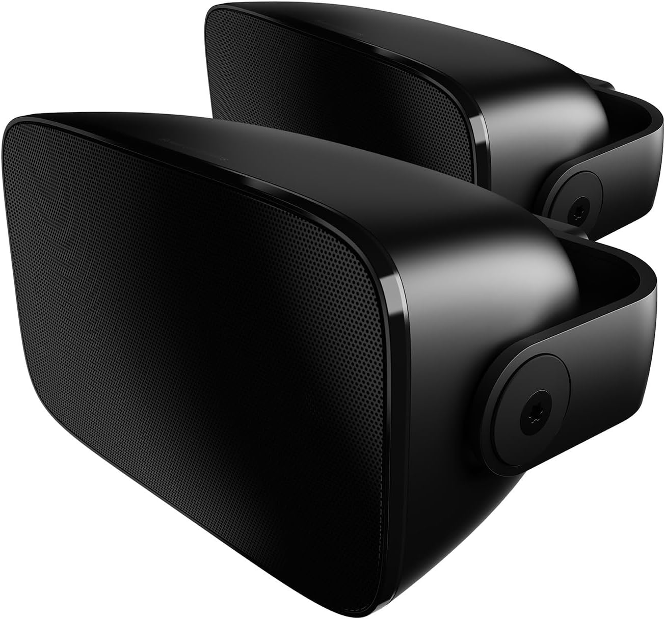 Bowers & Wilkins AM-1 BK (Set) Weather-Resistant Speaker, High-Performance Nautilu Tweeter & Deep Bass Radiator, Durable All-Season Design with Adjustable Wall Mount, Black