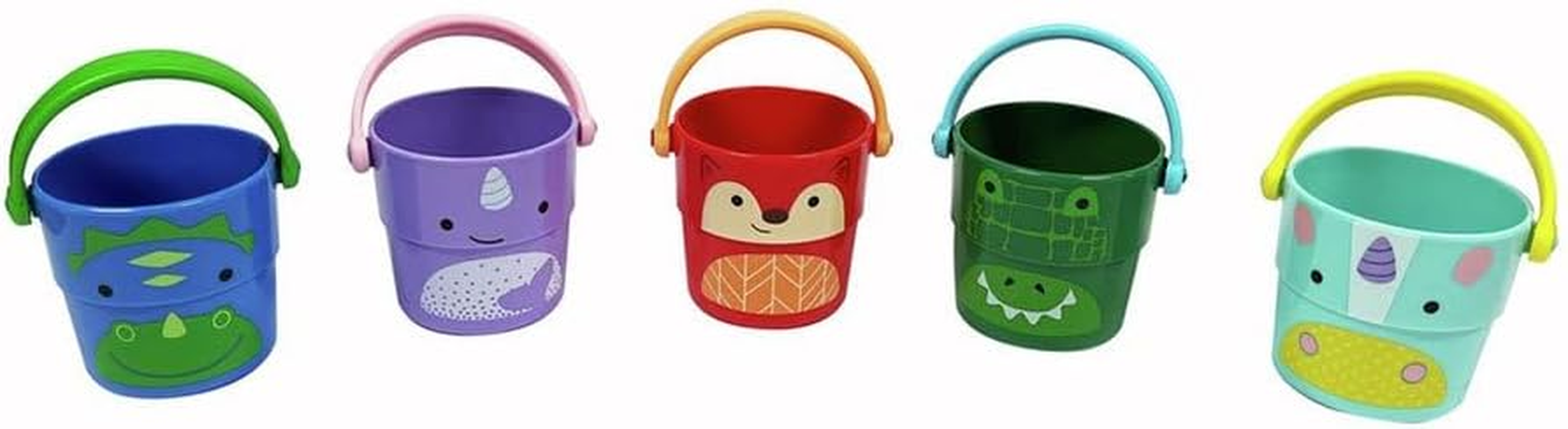 Skip Hop Baby&rsquo;S Zoo Stack & Pour Buckets - Stacking Bath Toys & Water Play Toys for Toddlers - Colourful Stackable Buckets to Encourage Motor Skills, Coordination & Sorting