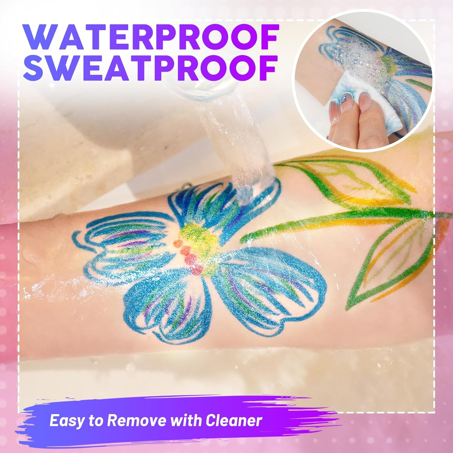 Theast 10 Colors Face Painting Markers, Metallic Glitter Body Paint Pens, Skin Safe Washable Temporary Tattoo Makeup Kits - Ideal for Party, Halloween, Cosplay image number 2