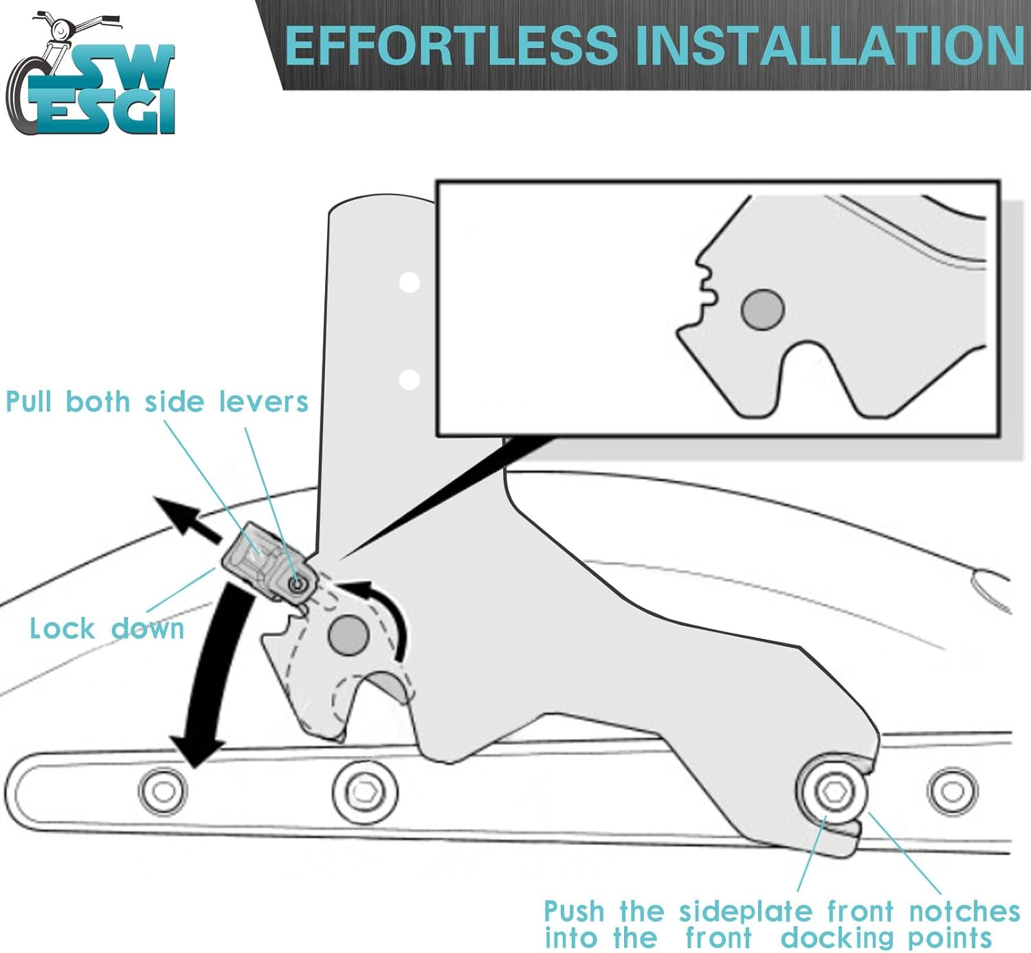 Detachable Quick Release 26&rdquo; Sissy Bar Passenger Backrest with Docking Fit for Harley Softail Models Lowrider S ST FXLR FXRST FXLRS FXLRST Sport Glide FLSB Dyna Black 2018-2025 (BLACK) image number 1